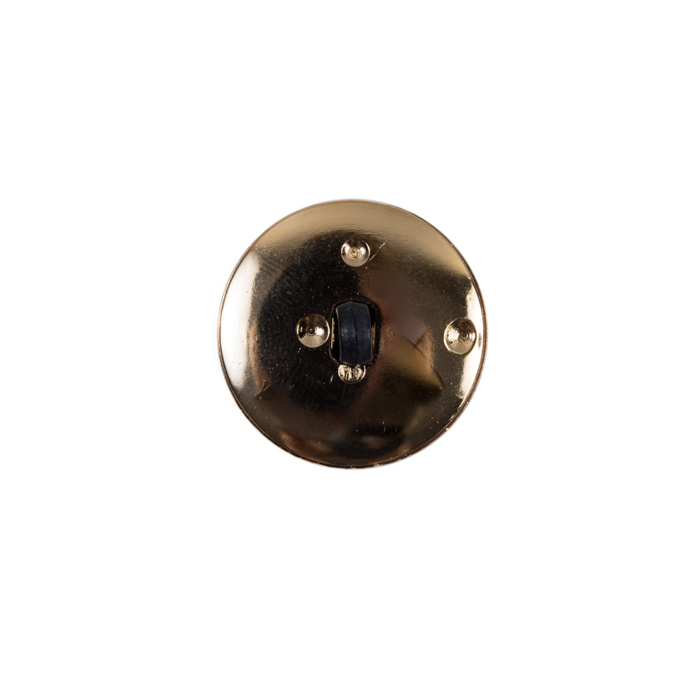 Italian Black and Gold Plastic Shank-Back Button - 24L/15mm - Joann Fabrics