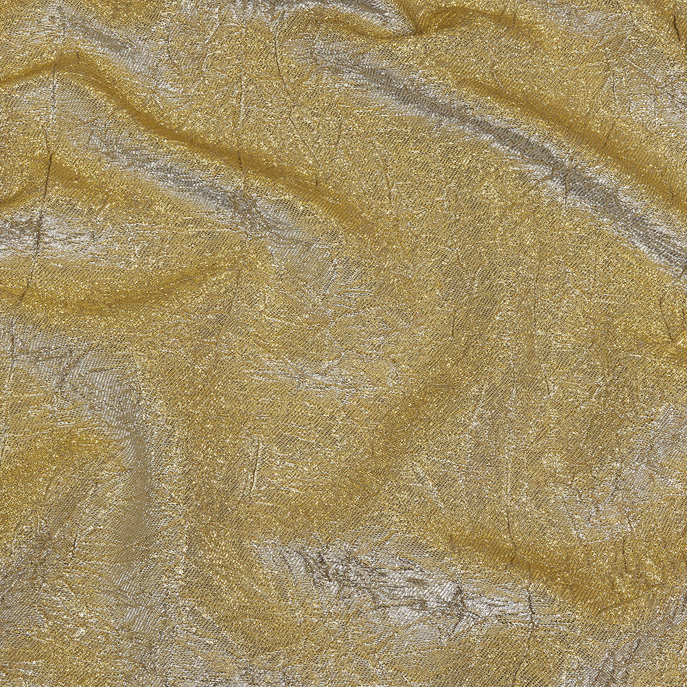 Astrolabe Metallic Gold and Silver Crinkled Luxury Brocade with White Backing - Joann Fabrics