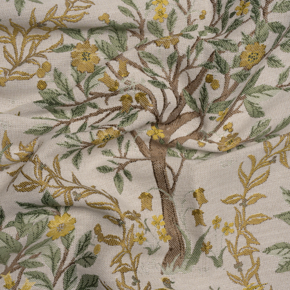 Drapery Jacquard - Lemon Pheasants in the Orchard - British Imported - Joann Fabrics