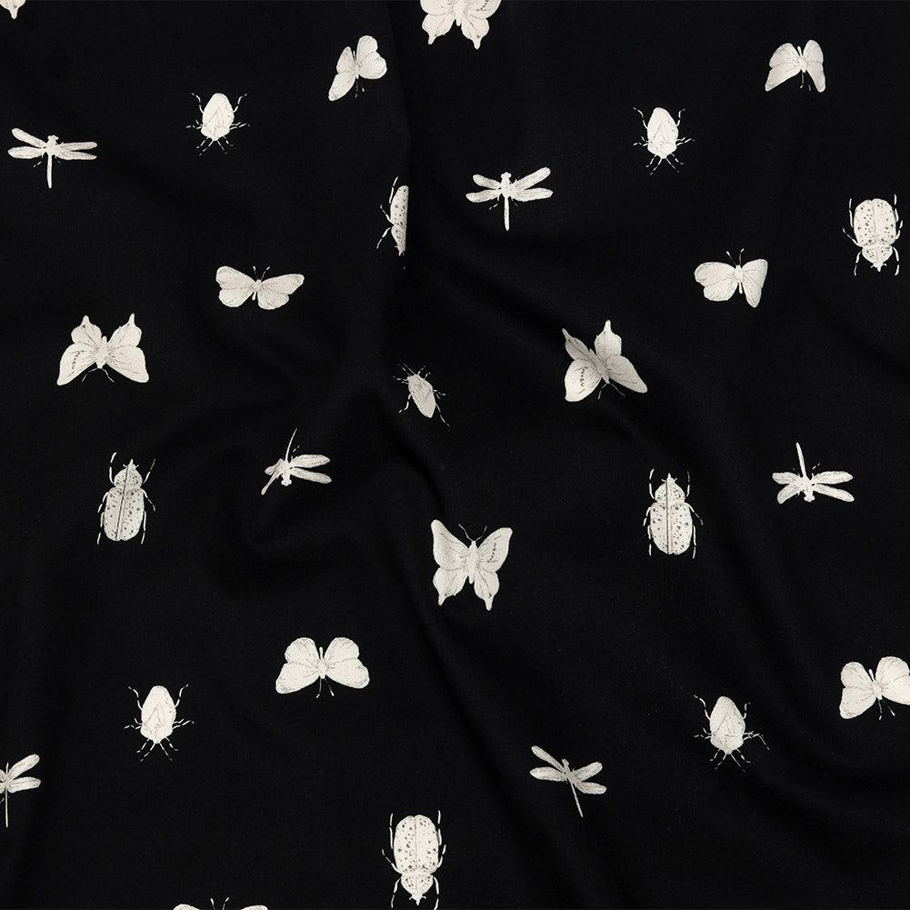 Mood Exclusive Black Porchlight Entomology Stretch Cotton Sateen - Joann Fabrics