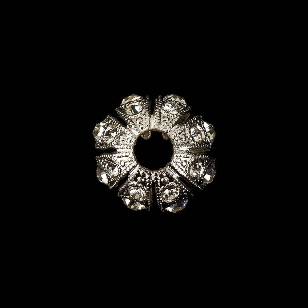 Vintage Czech Crystal Rhinestones and Decadent Silver Abstract Ornament - 28L/18mm - Joann Fabrics
