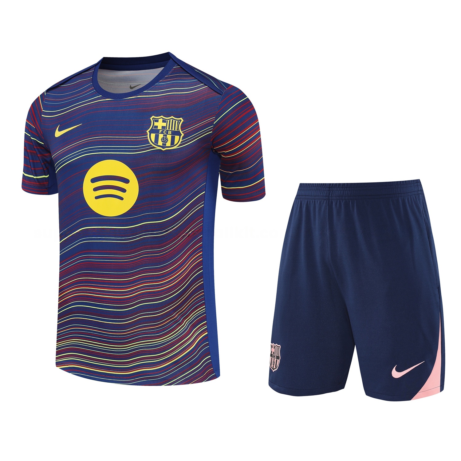 Barcelona 25-26 Short-Sleeve Training Set - Colors Top & Dark Blue Pants - UnitedFutballJersey