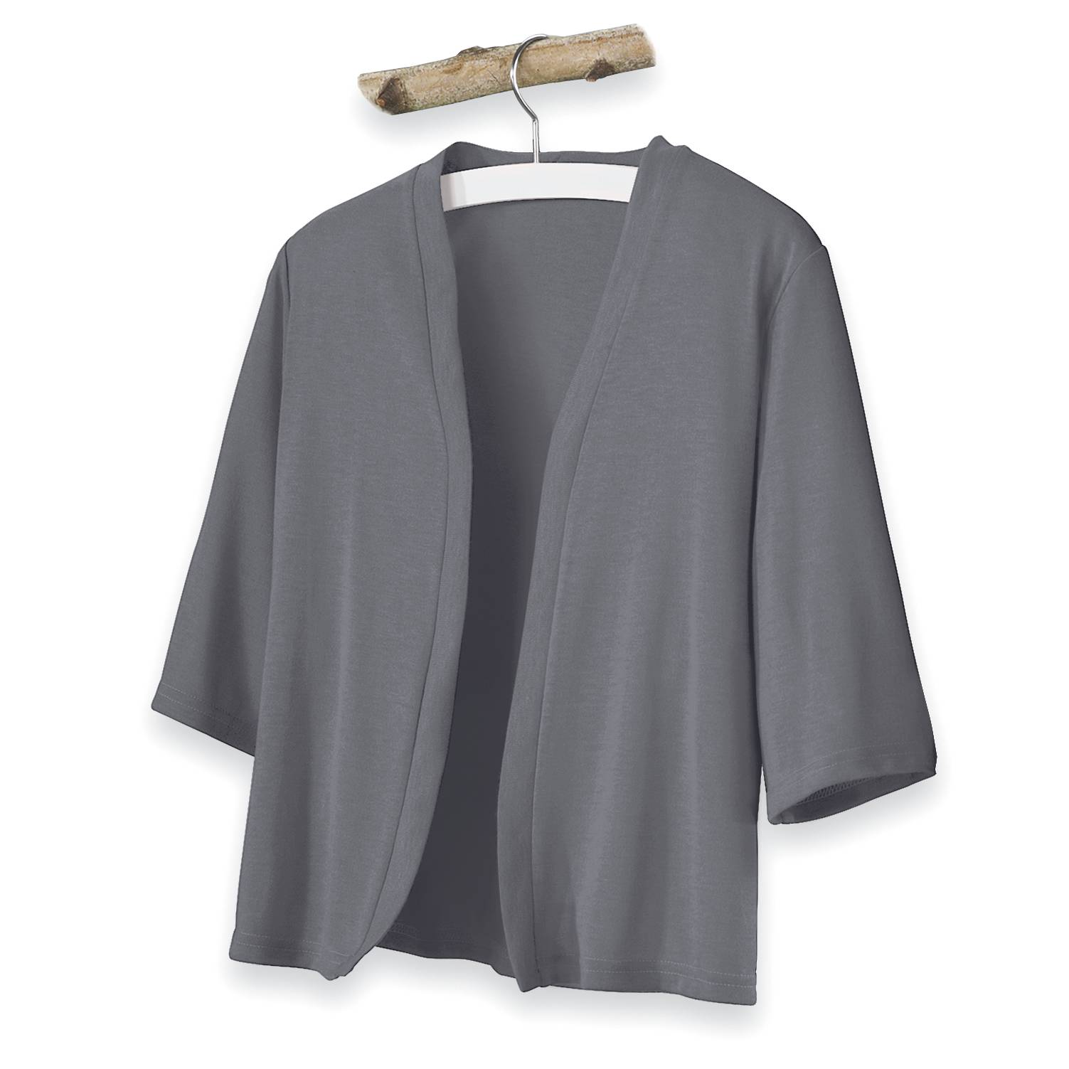 Silky Fine Gauge Knit Cardigan, Open Front, Elbow Length Sleeves - Northstyle Catalog
