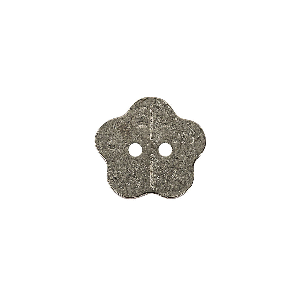 Nickel Nailshead Textured 2-Hole Metal Flower Button - 24L/15mm - Joann Fabrics