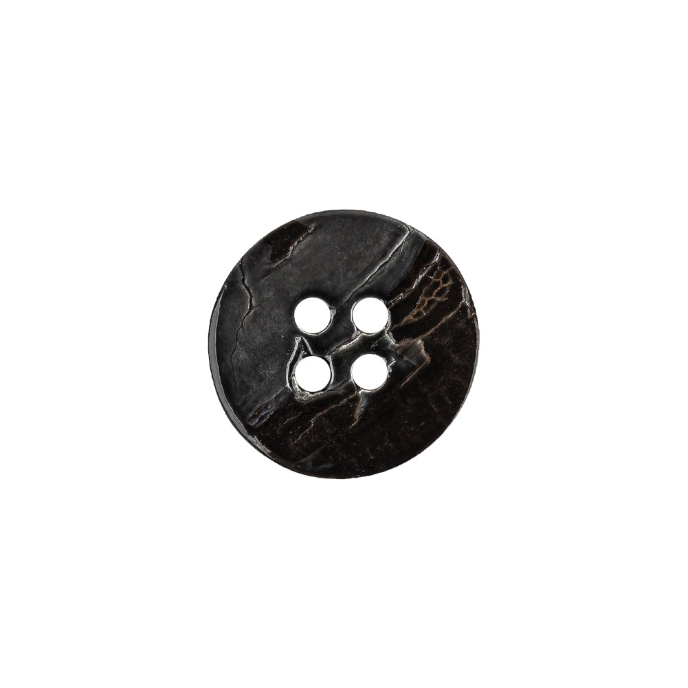 Italian Black Iridescent Shallow Plate 4-Hole Plastic Button - 24L/15mm - Joann Fabrics