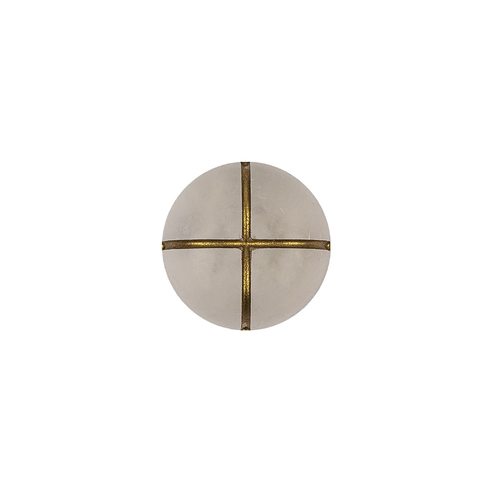 Frosted White and Gold Textured Shank Back Button - 20L/12.5mm - Joann Fabrics