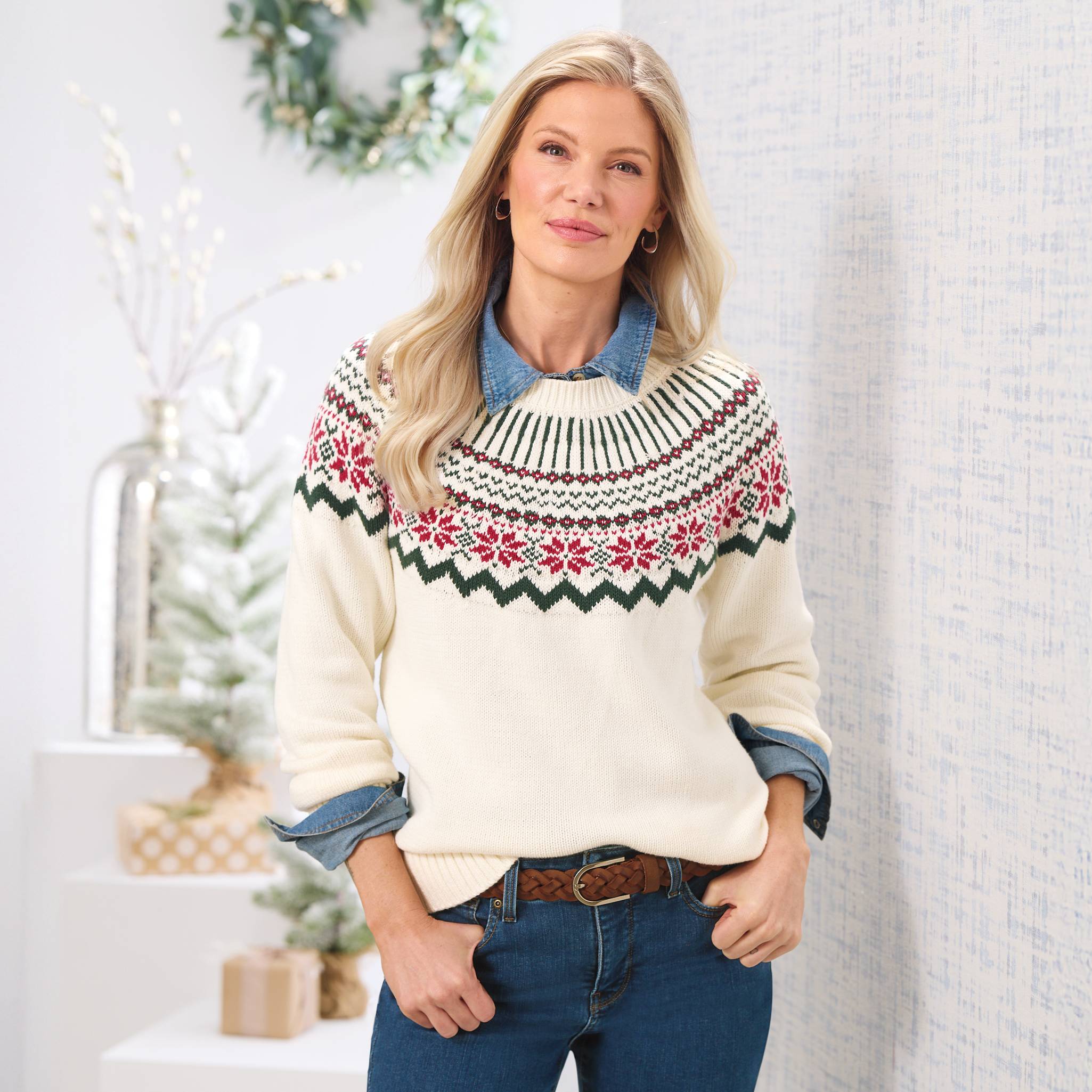 Snowflake Fair Isle Sweater - Northstyle Catalog