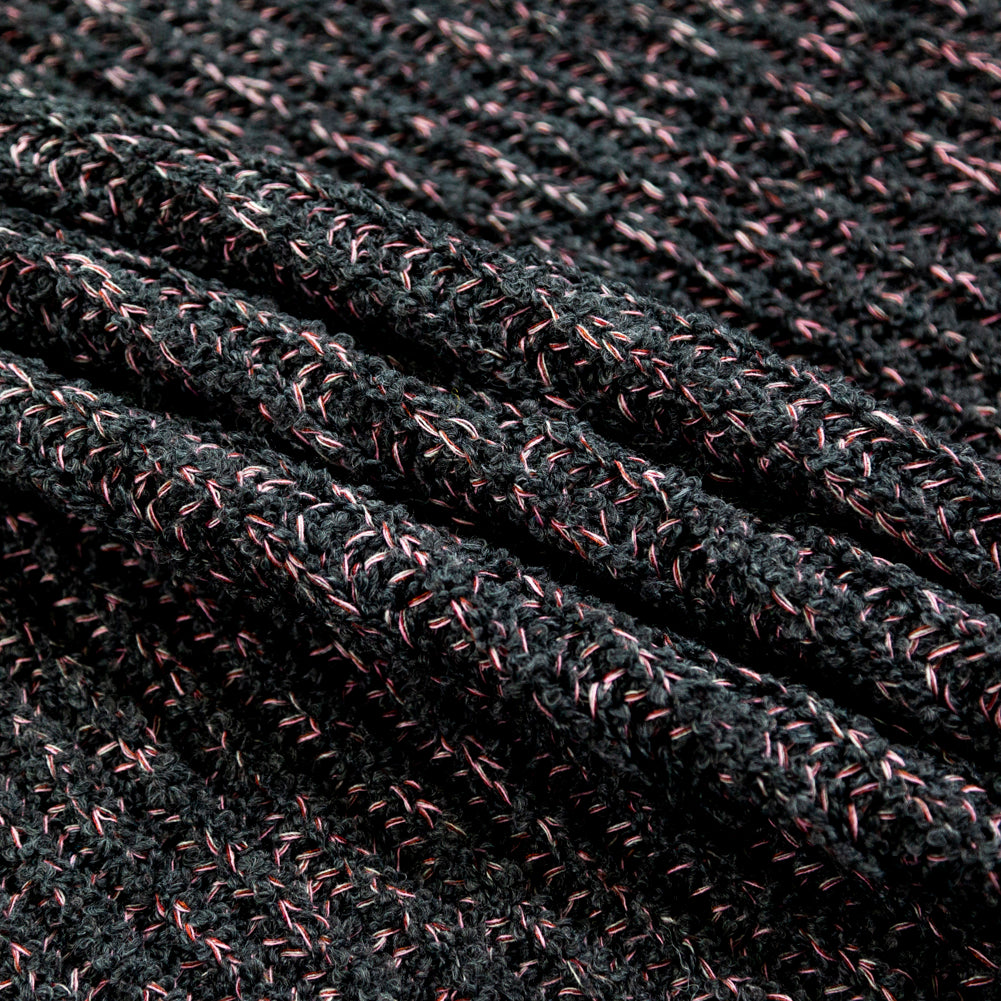 Italian Muted Navy, Pink and Maroon Chunky Wool Knit - Joann Fabrics