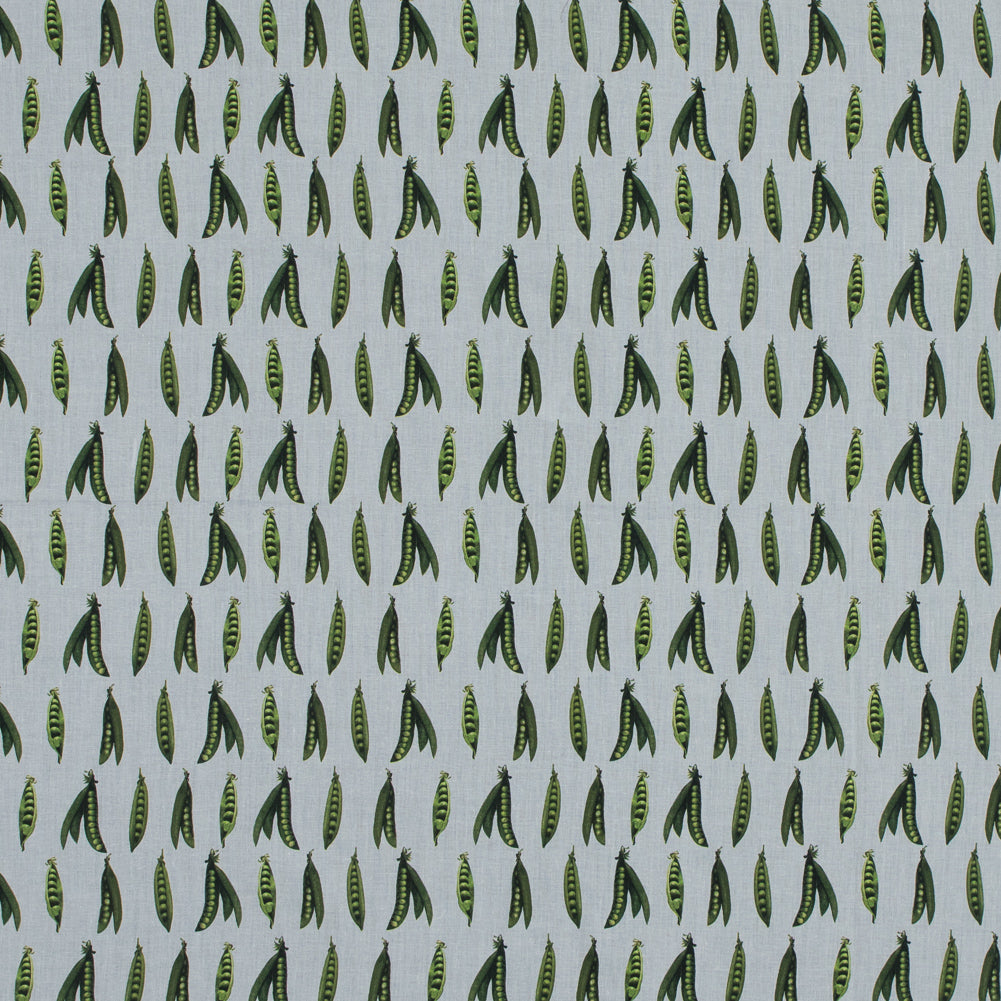 Cotton Voile - White and Green Pea Pods - January Peas Print - Mood Exclusive Aloha Collection - Joann Fabrics