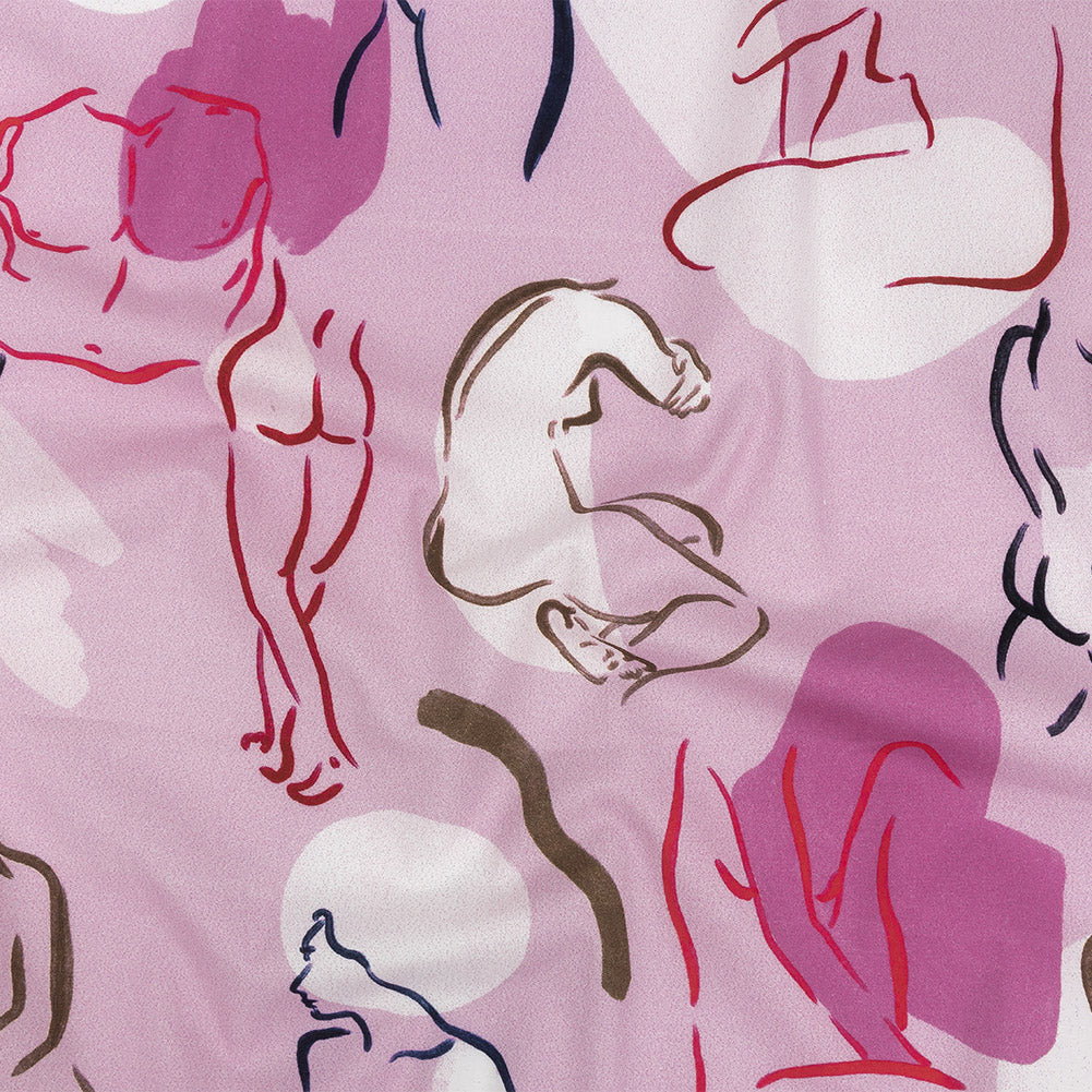 Mood Exclusive Pale Pink Gestural Expressions Stretch Cotton Poplin - Joann Fabrics