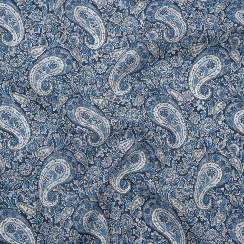 Liberty Fabrics Tana Lawn® - Lee Manor Dark Blue - Blue and White Paisley - Joann Fabrics