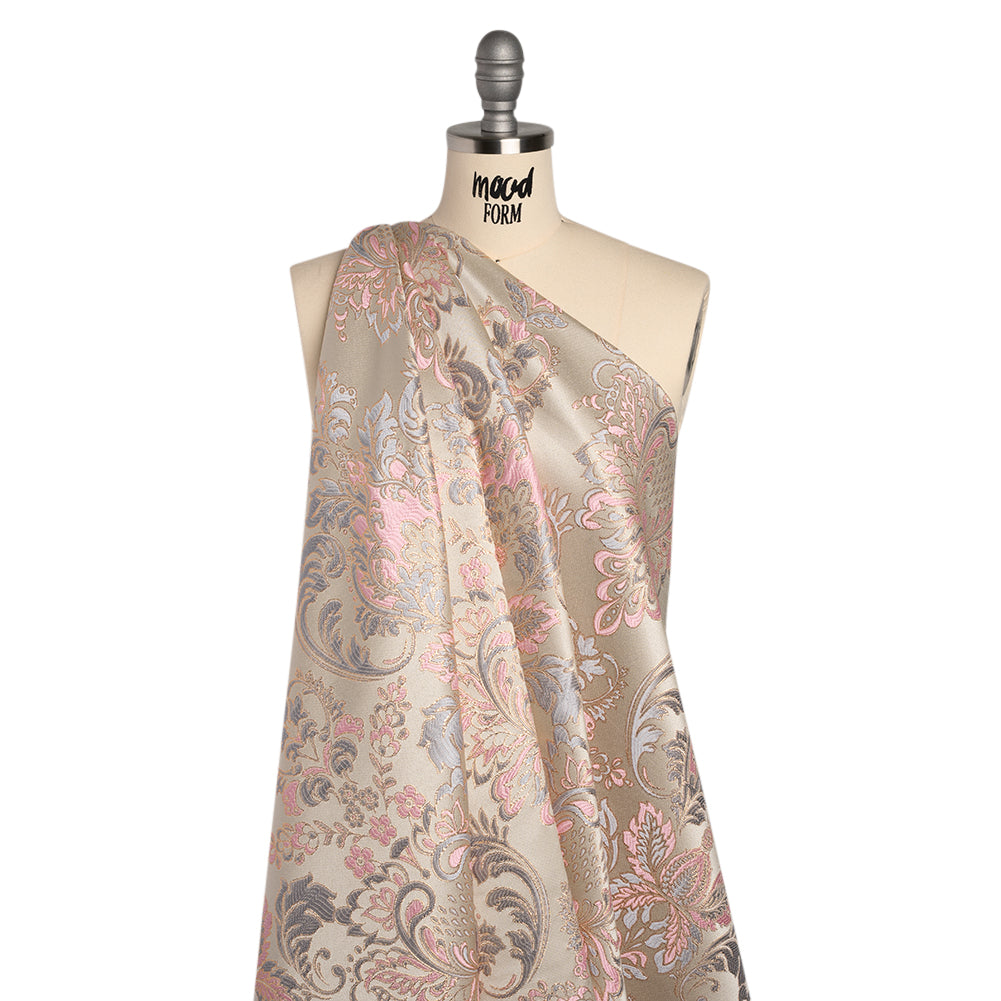 Yaya Han Metallic Duchesse Brocade - Ivory, Pink and Gold Damask Floral - Cosplay Collection - Joann Fabrics