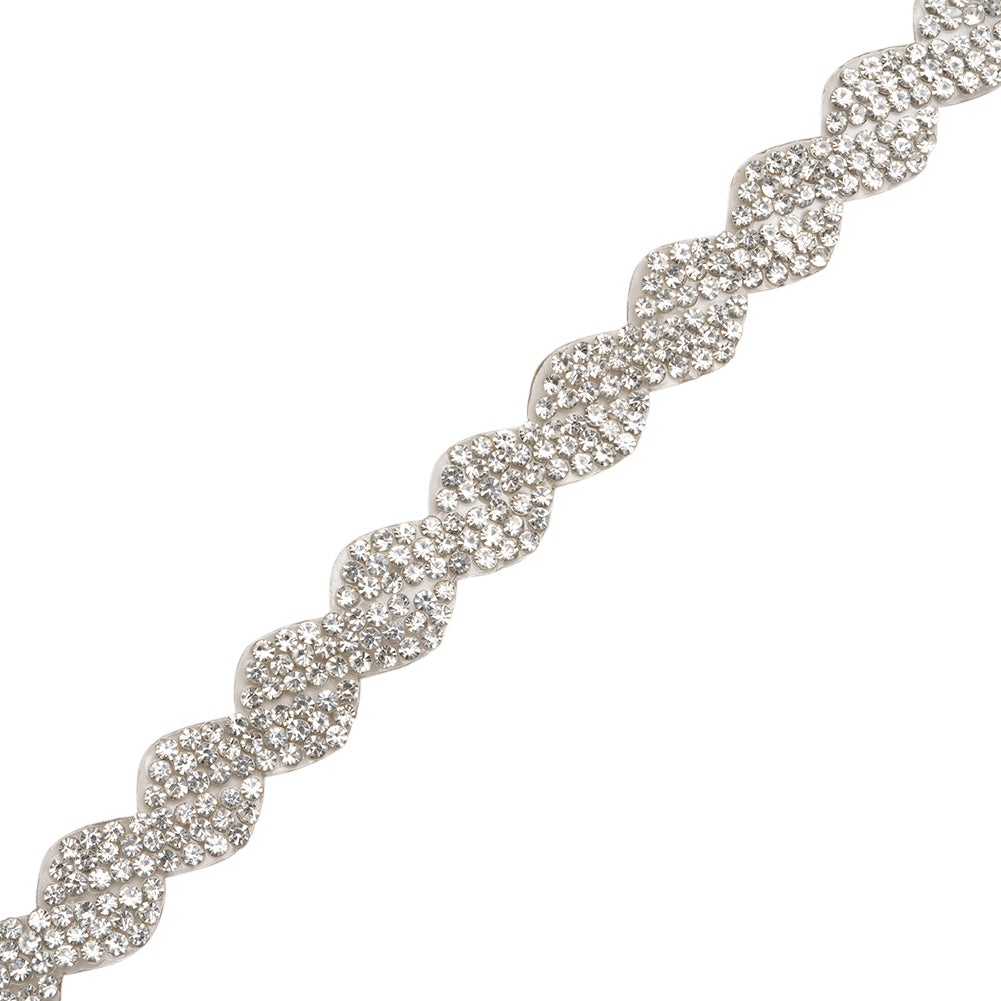 Yaya Han Iron-On Rhinestone Trim - Clear Crystal Twists, 0.5