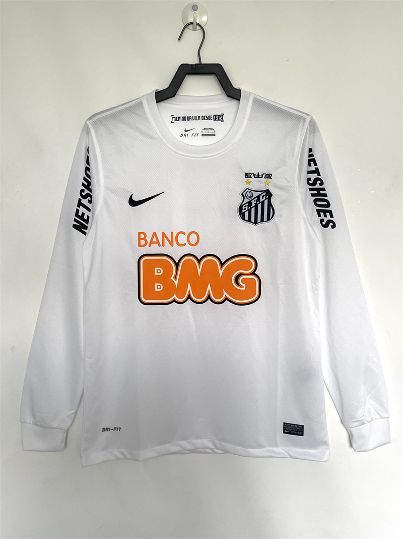 2012 Retro Long Sleeve Santos Home Soccer Jersey 1:1 Thai Quality