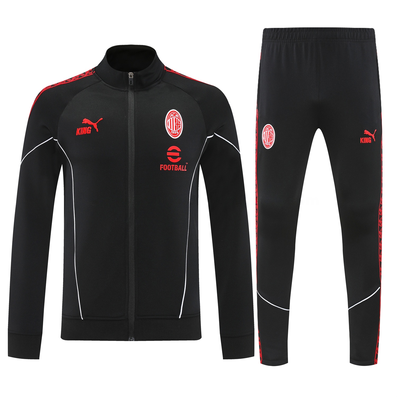 AC Milan 25-26 Jacket Training Tracksuit - Black top & Pants - UnitedFutballJersey