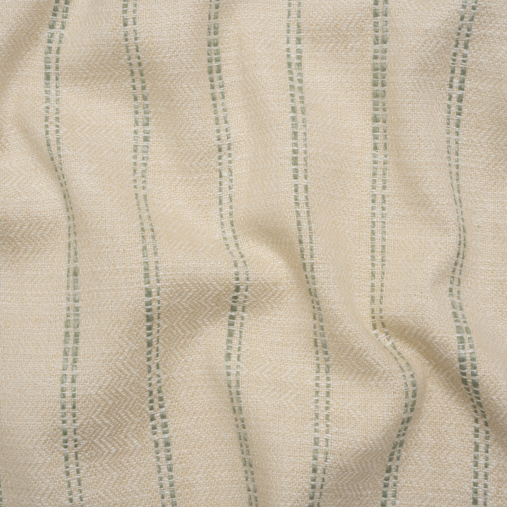 Polyester and Cotton Drapery Twill - Eucalyptus Zig Zags and Textured Stripes - British Imported - Joann Fabrics