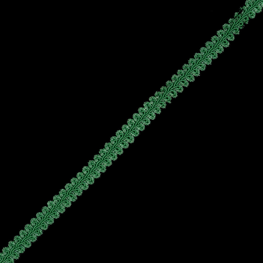 Kelly Green Braided Flat Cord - 0.625