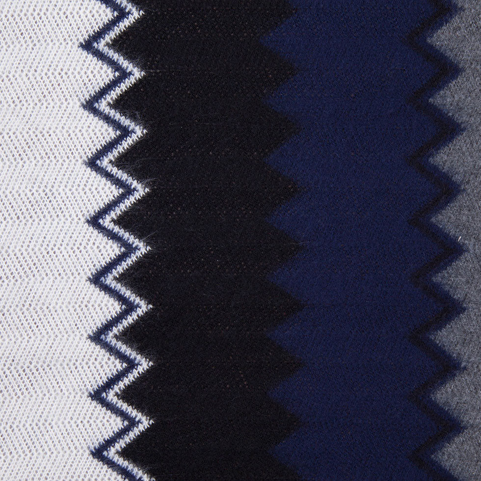 Navy, Black and Gray Big Zig Zags Soft Sweater Knit - Joann Fabrics