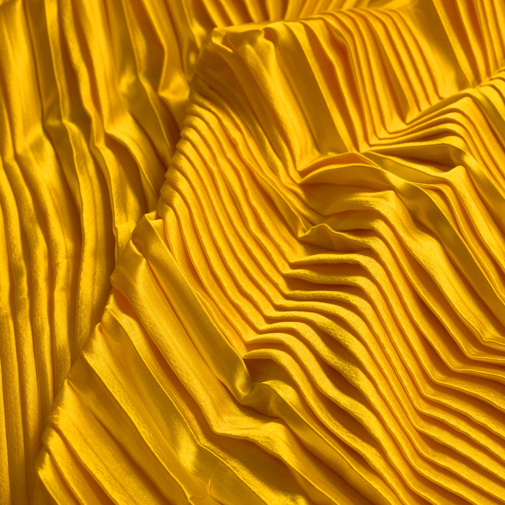 Pleated Stretch Satin - Gamboge - Andreas Collection - Joann Fabrics