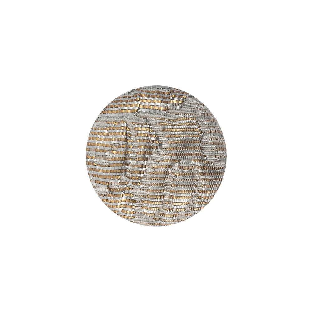 Golden Egg Lurex, Rainy Day and White Abstract Brocade Fabric Covered Shank Back Button - 30L/19mm - Joann Fabrics