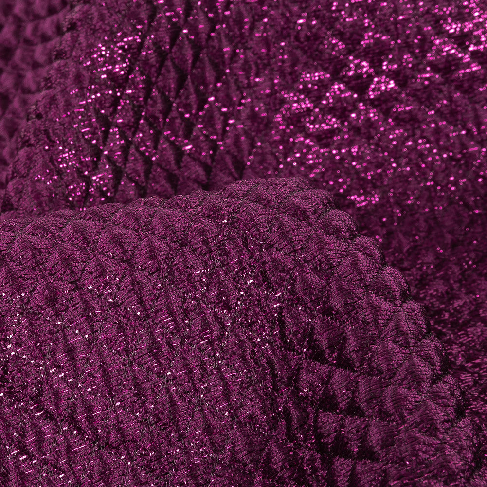 Mood Exclusive Jolene Metallic Fuchsia Tiny Diamonds Quilted Luxury Brocade - Joann Fabrics