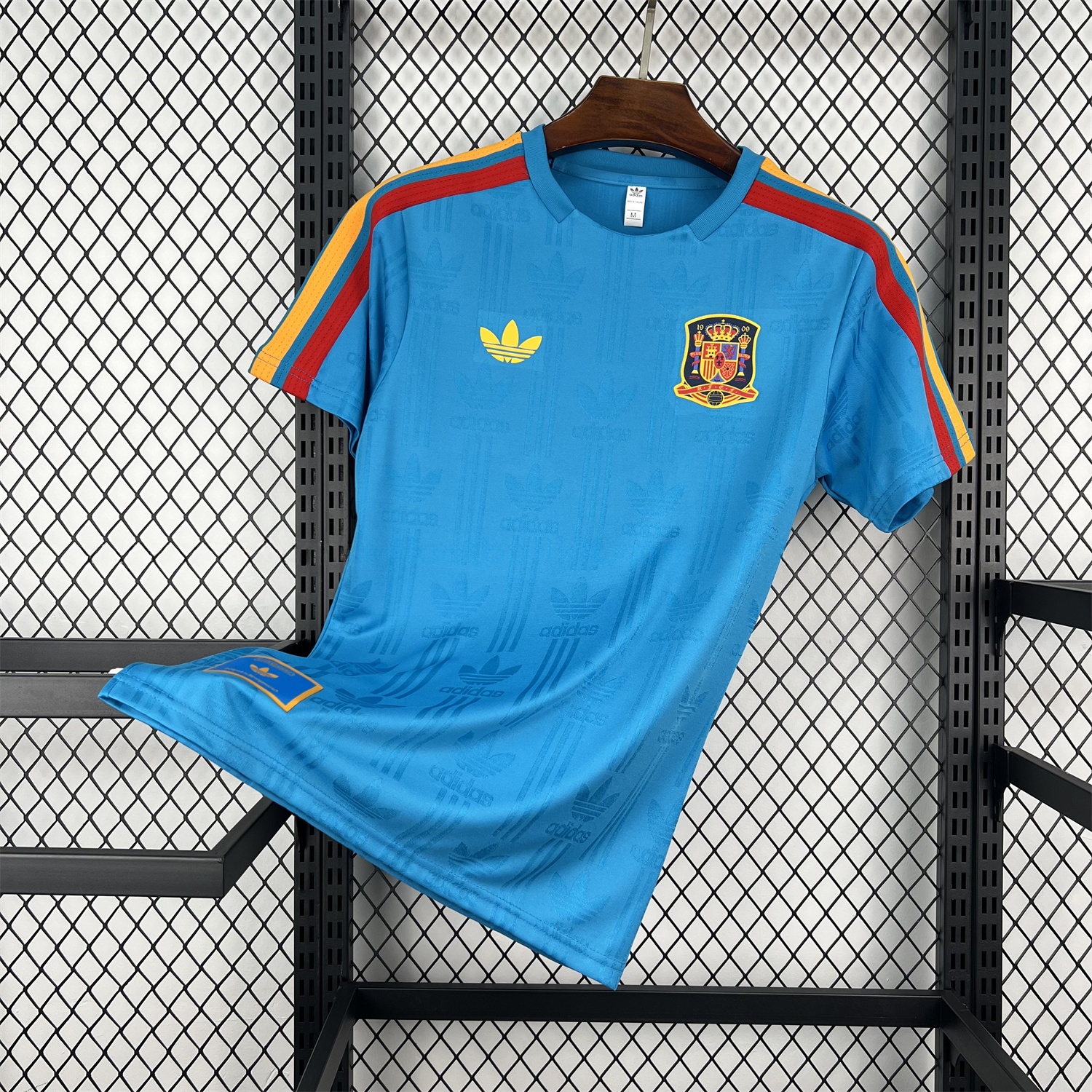 Spain 2026 Solid Blue With Red Trim Special Jersey - Fans Version - UnitedFutballJersey