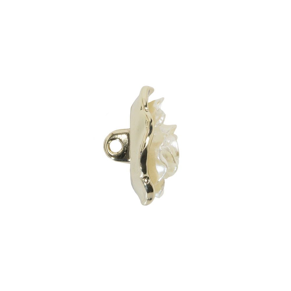 Metal 3D Shank Back Button - 27L/17mm - Pearlescent Ivory and Gold Rose - Joann Fabrics