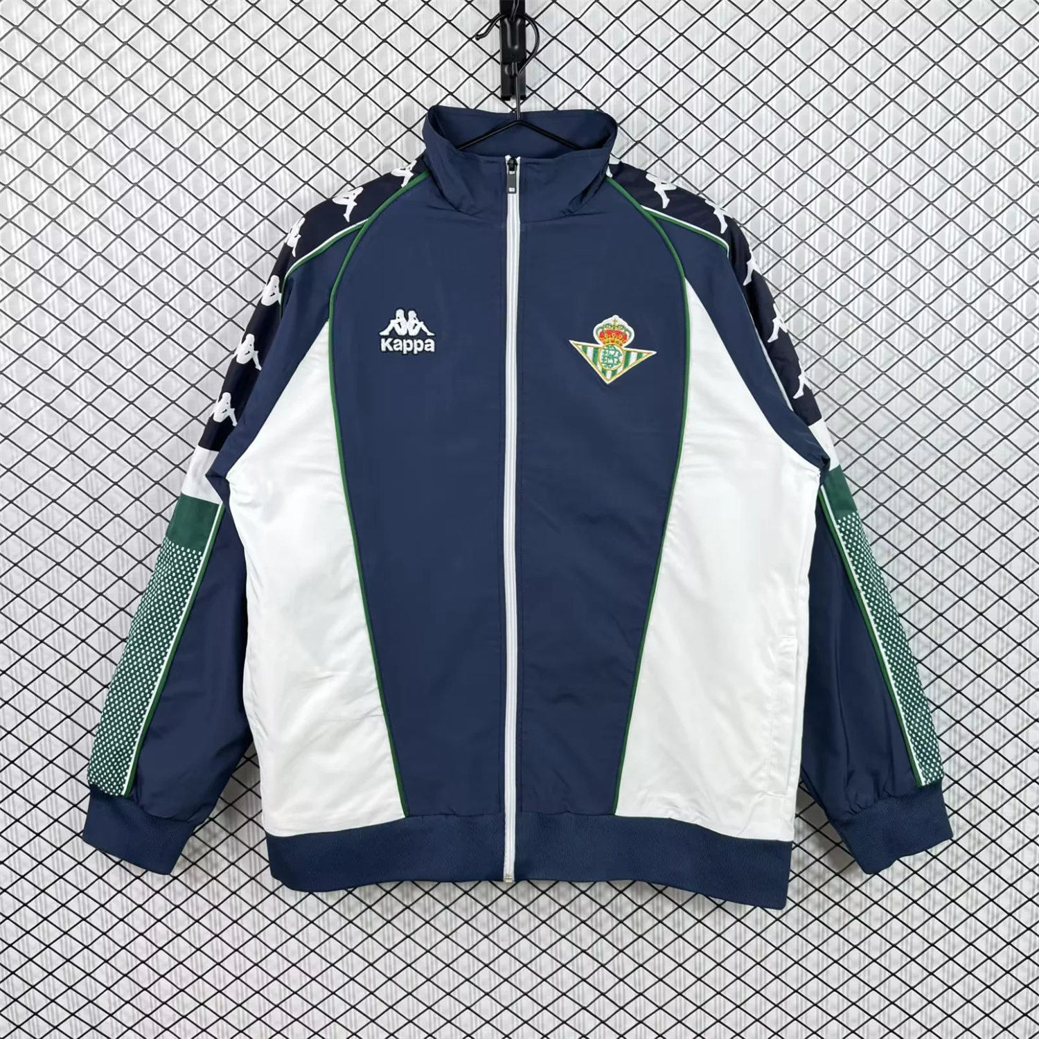 Retro Real Betis 1997-98 Deep Blue And White Windbreaker - UnitedFutballJersey