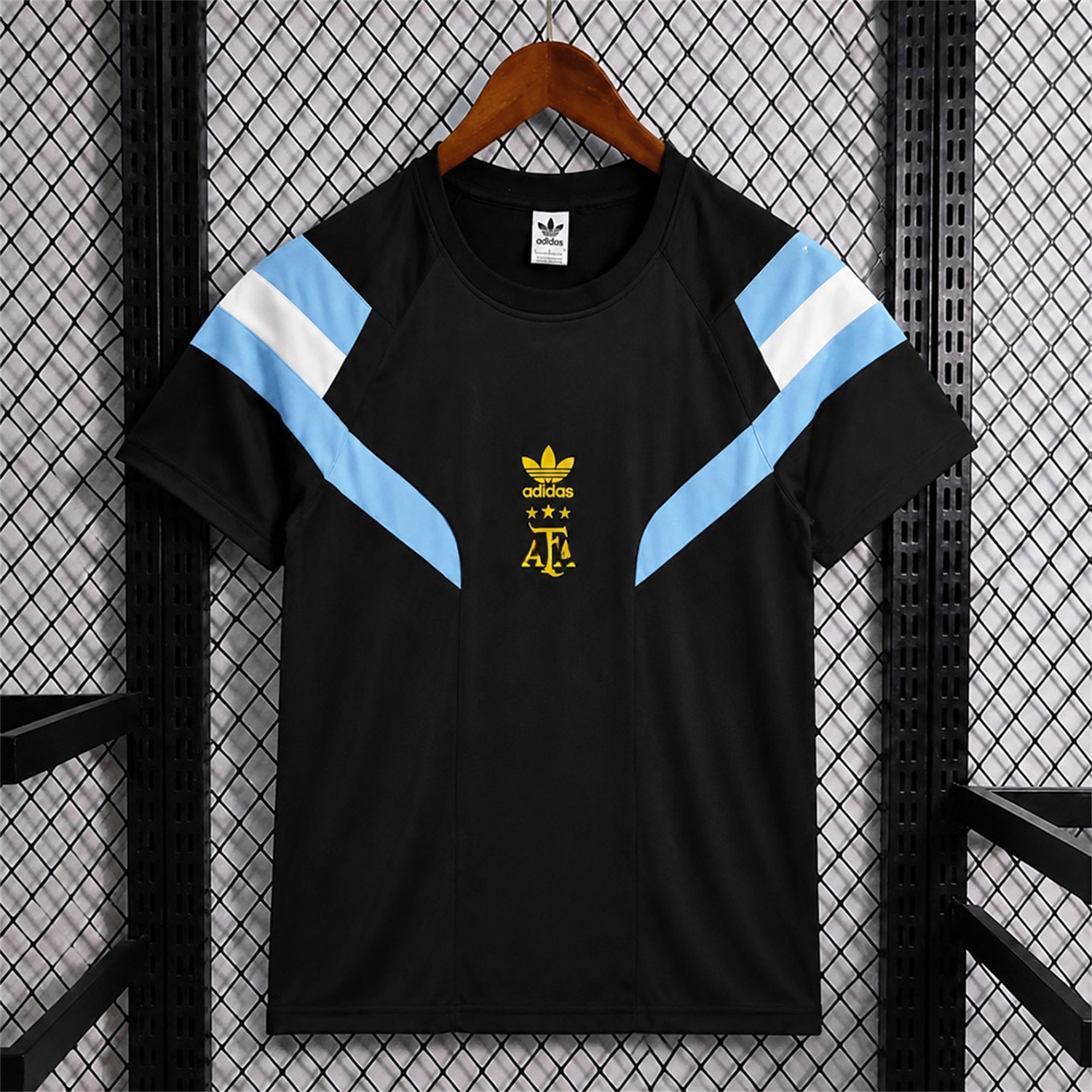 Argentina 2026 Black With Blue Stripes Training Jersey - Fans Version - UnitedFutballJersey