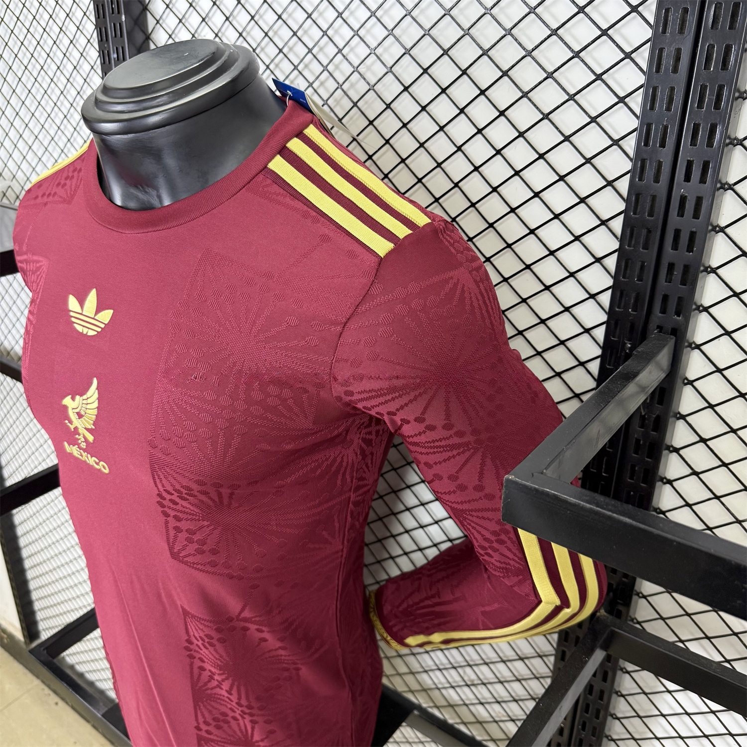Mexico 2025 Gold Cup Red Long Sleeves Jersey - Player Version - UnitedFutballJersey