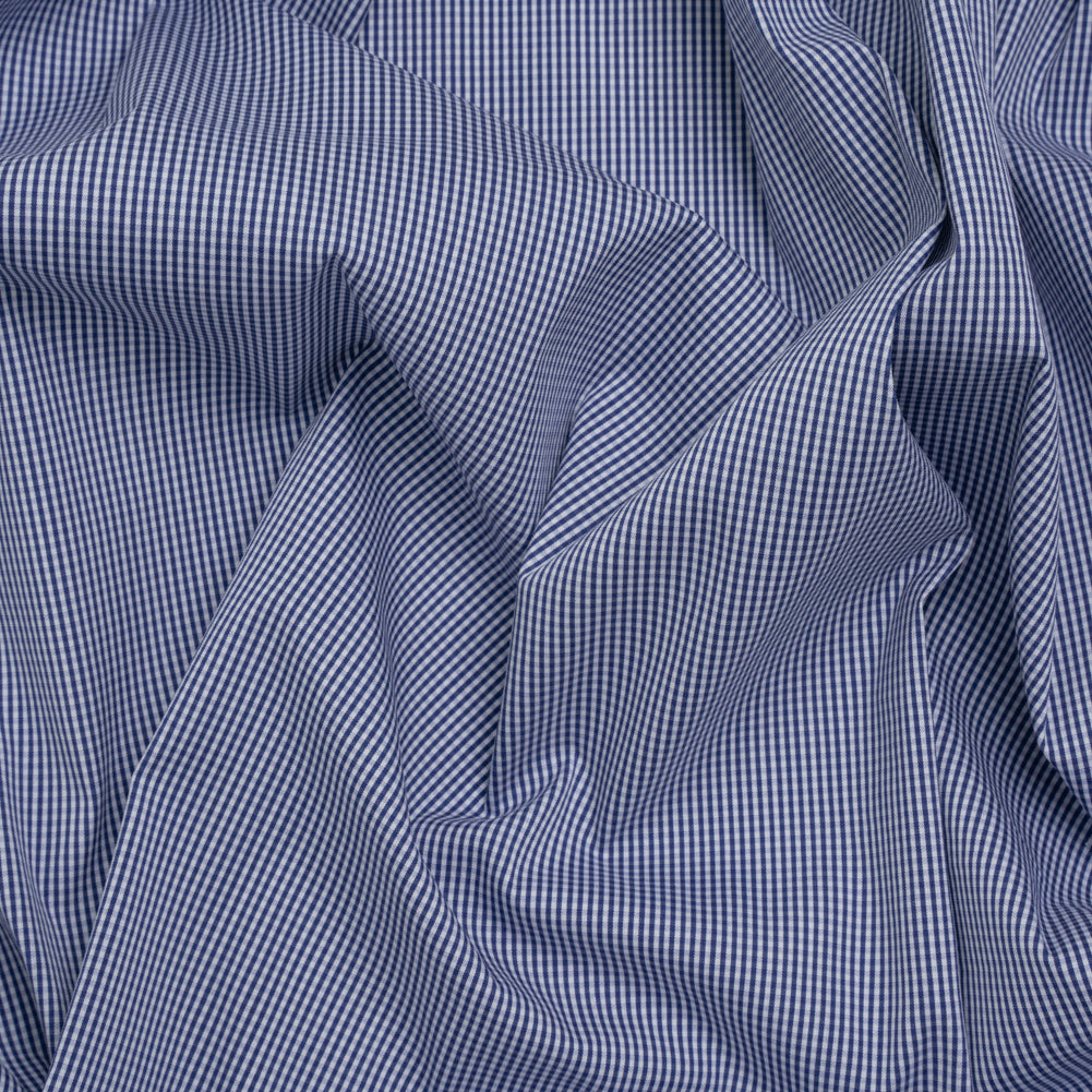 Cotton Shirting - Blue and White Tiny Gingham Check - Deadstock - Joann Fabrics