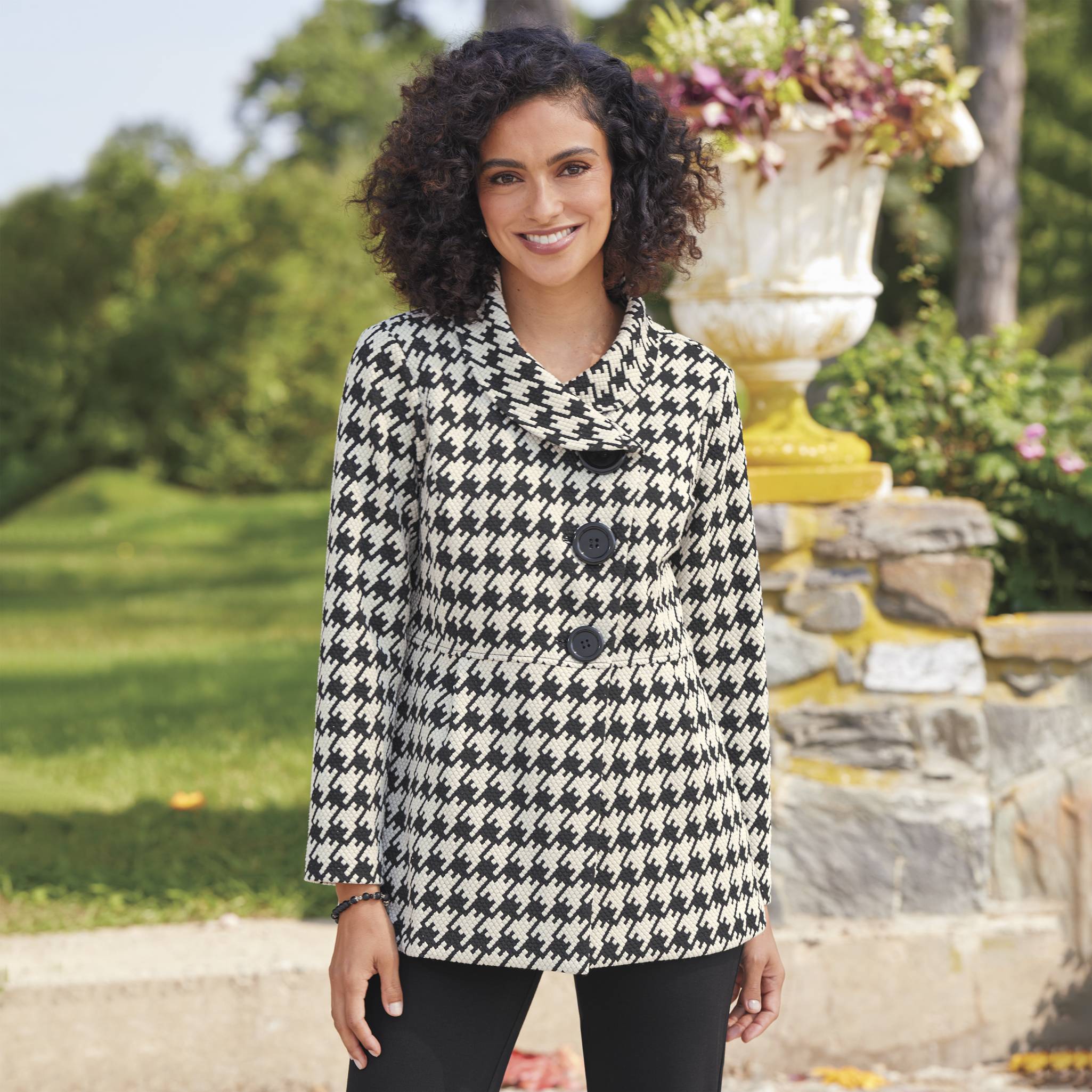 Houndstooth Peplum Jacket - Northstyle Catalog