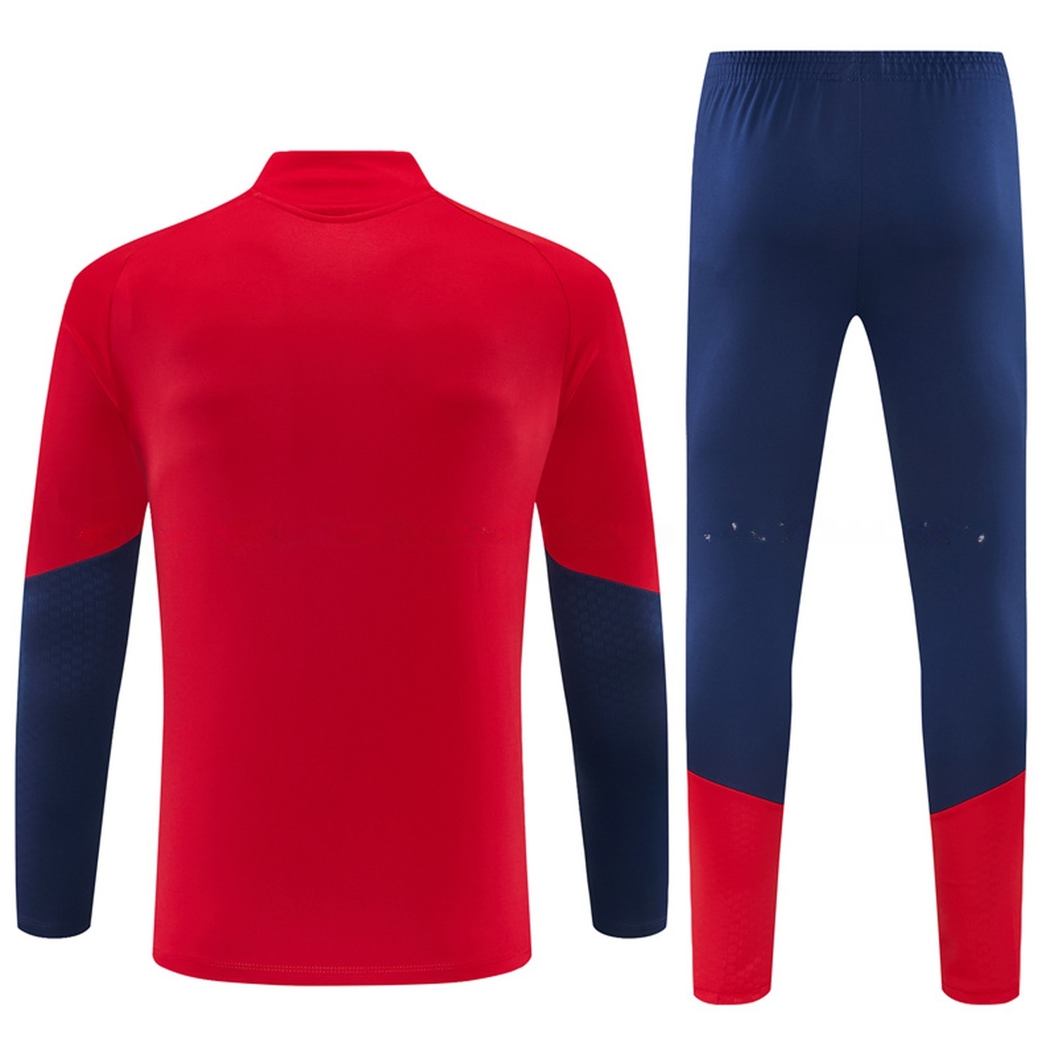 Spain 2026 Kids Long Sleeve Training Set - Red Top & Deep Blue Pants - UnitedFutballJersey