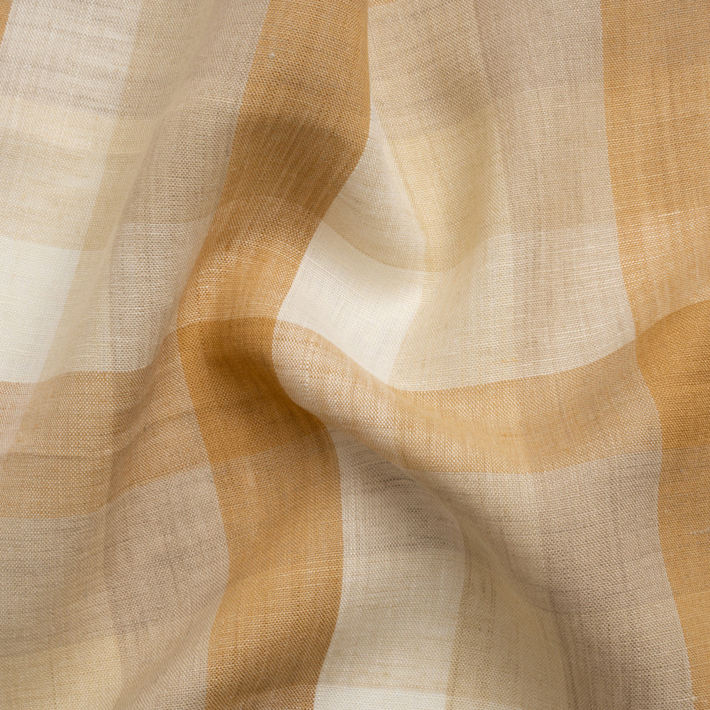 Beige and Cream Checkered Lightweight Linen Woven - Joann Fabrics