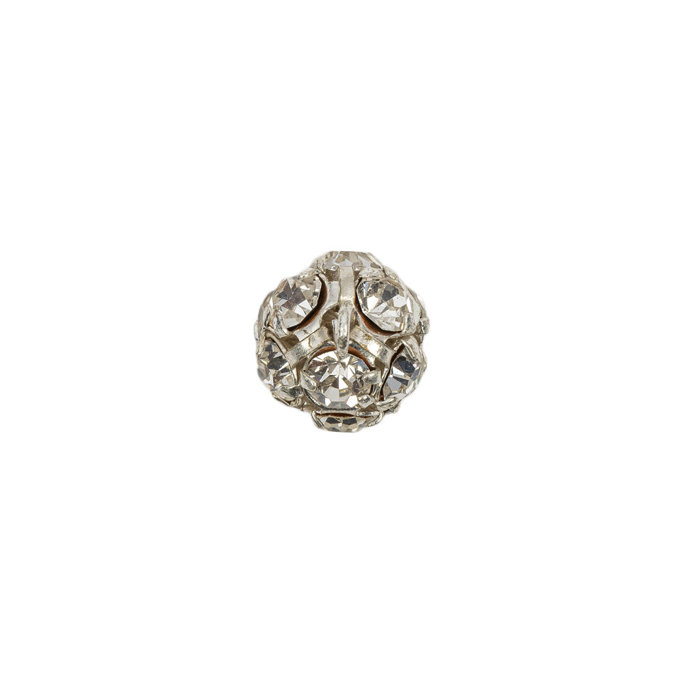 Vintage Crystal Rhinestones and Silver Metal Shank Back Ball Button - 16L/10mm - Joann Fabrics