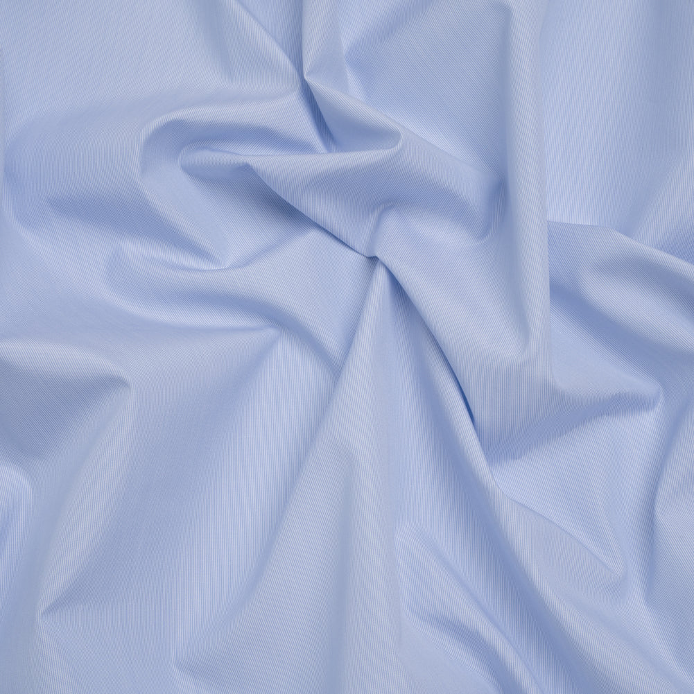 Cotton Shirting - Sky Blue and White Fine Stripes - Designer Deadstock - Joann Fabrics
