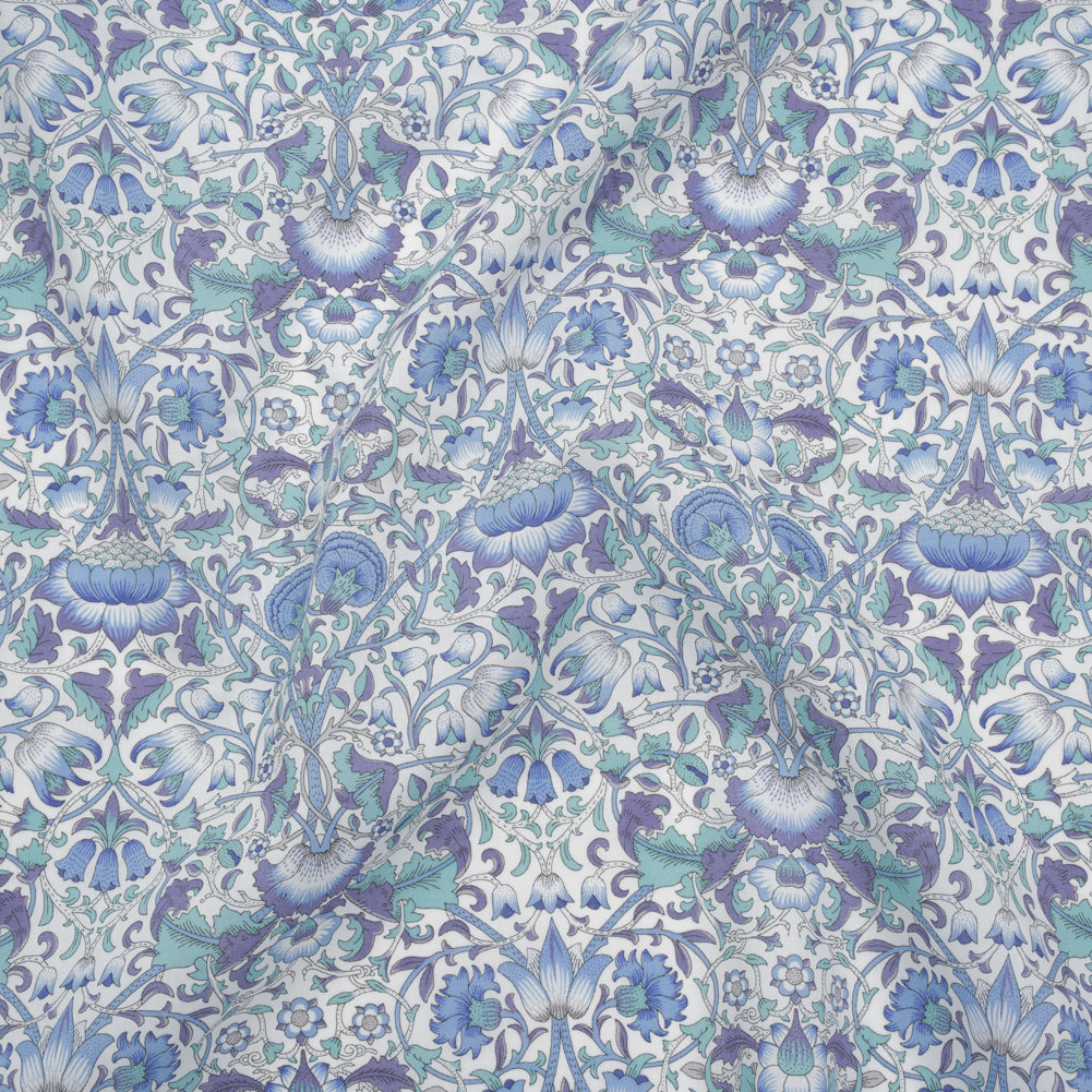 Liberty Fabrics Tana Lawn® - Lodden Blue - Sky Blue, Lavender and Mint Green Arts and Crafts Floral - Joann Fabrics