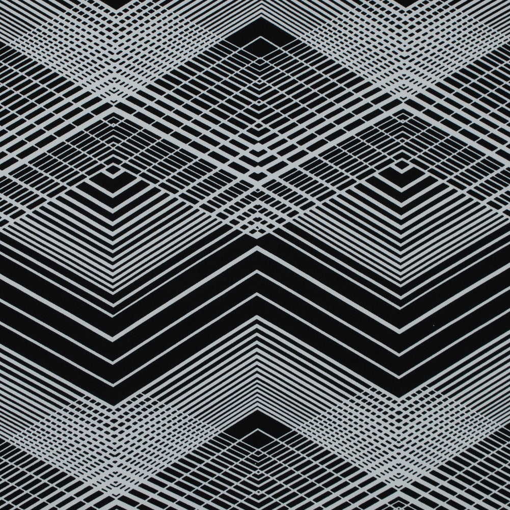 Black and White Geometric Polyester Jersey - Joann Fabrics