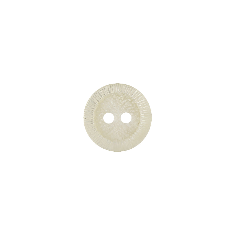 Italian Antique White Iridescent Radiating Rim 2-Hole Plastic Button - 18L/11.5mm - Joann Fabrics