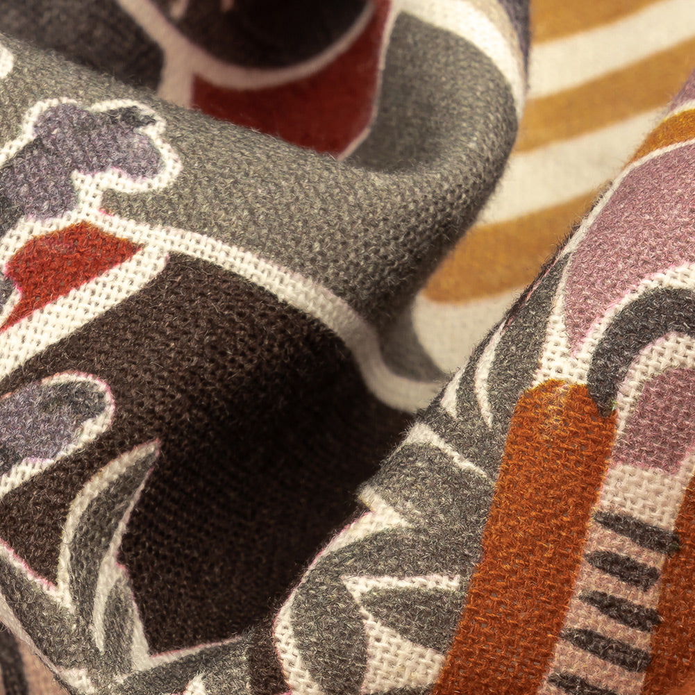 Linen and Rayon Woven - Purple and Orange Plants and Furniture - Peaceful Waking Print - Mood Exclusive Wisteria Collection - Joann Fabrics