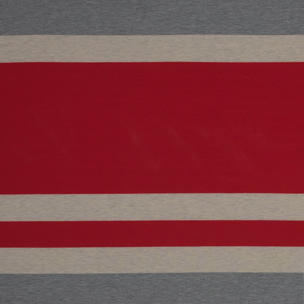 Red, Oatmeal and Gray Awning Striped Jersey - Joann Fabrics