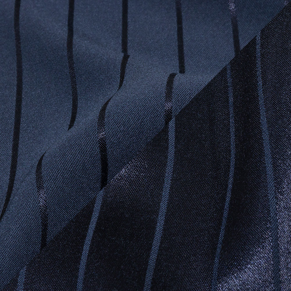Balenciaga Italian Peacoat Tonal Satin Like Stripes Acetate and Viscose Jacquard - Joann Fabrics