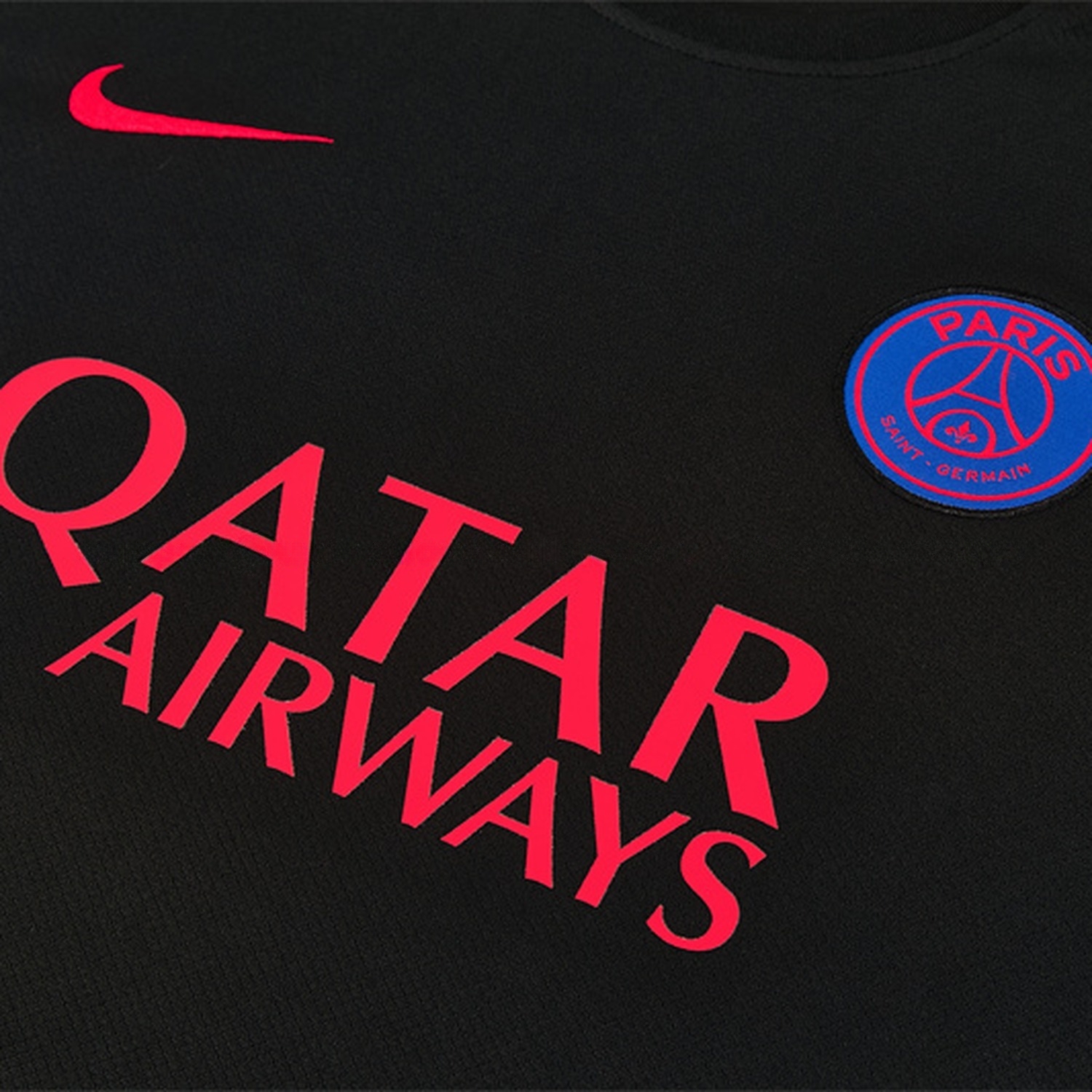Paris Saint-Germain PSG 26-27 Short-Sleeve Training Set - Black Top & Black Shorts - UnitedFutballJersey