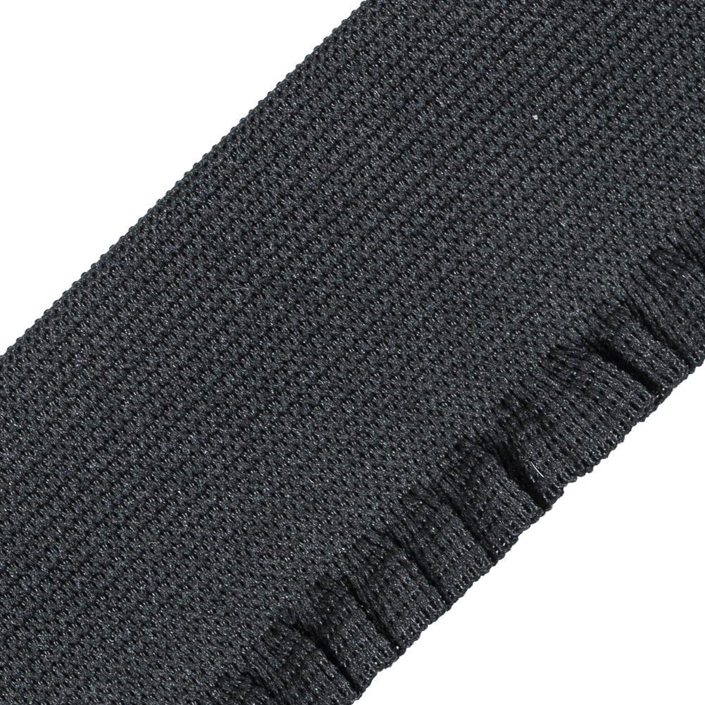 Black Elastic Trimming with Ruffled Edge - 2