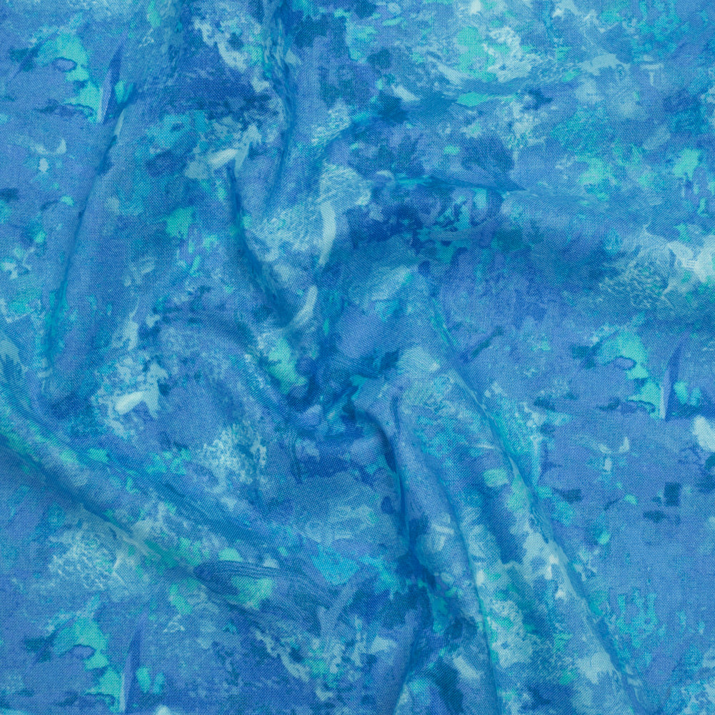 Printed Quilting Cotton by Deborah Edwards for Northcott Studio - Bahama Blue Painterly Abstract - Chroma Collection - Joann Fabrics