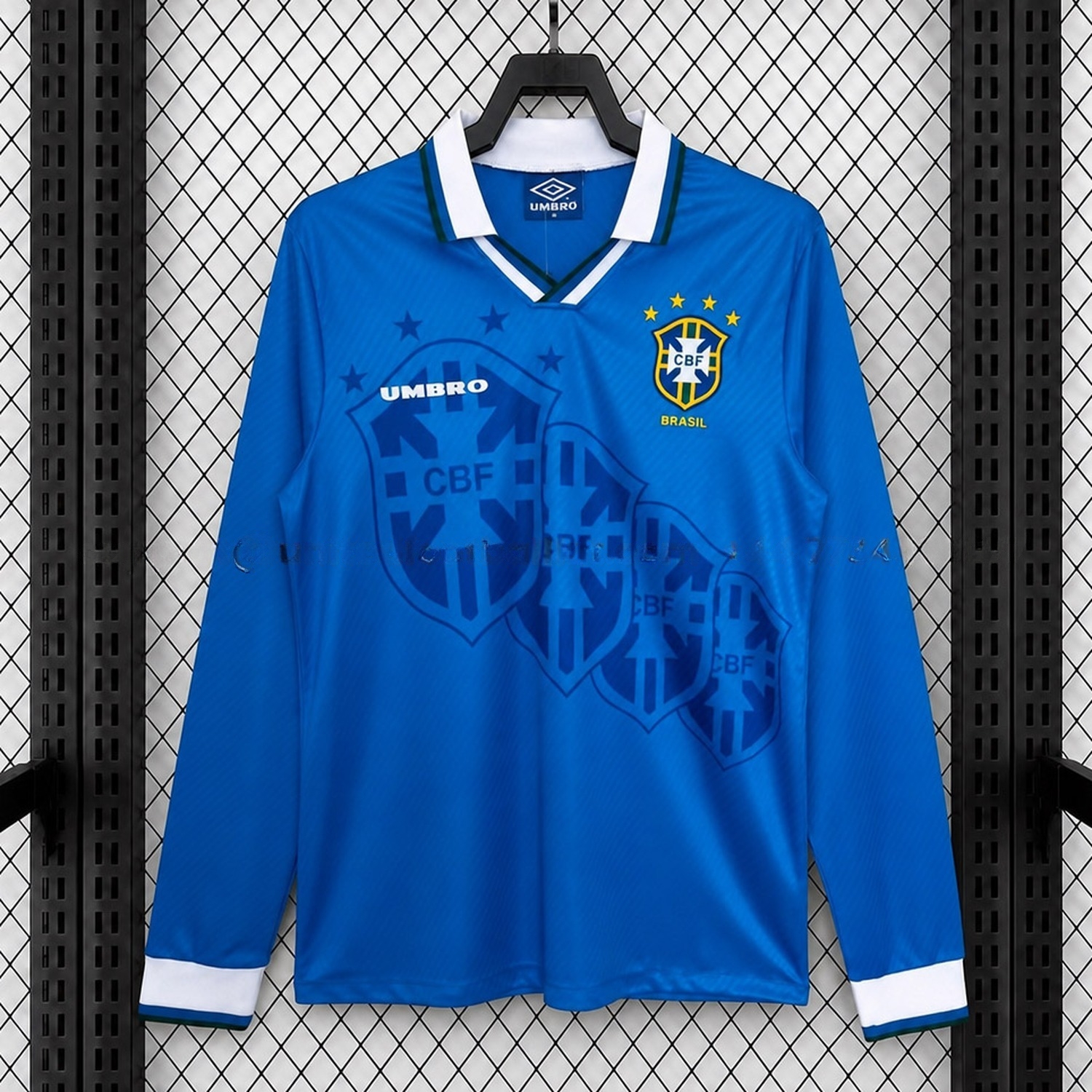 Retro Brazil 1996 Away Long Sleeves Jersey - UnitedFutballJersey
