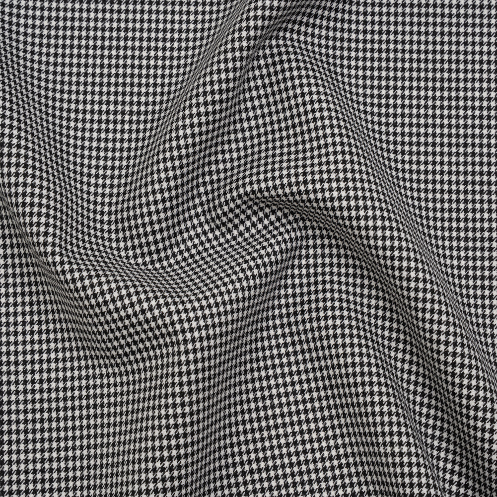 Wool Twill Suiting by Alexander McQueen - Black and White Houndstooth - Designer Deadstock - Joann Fabrics