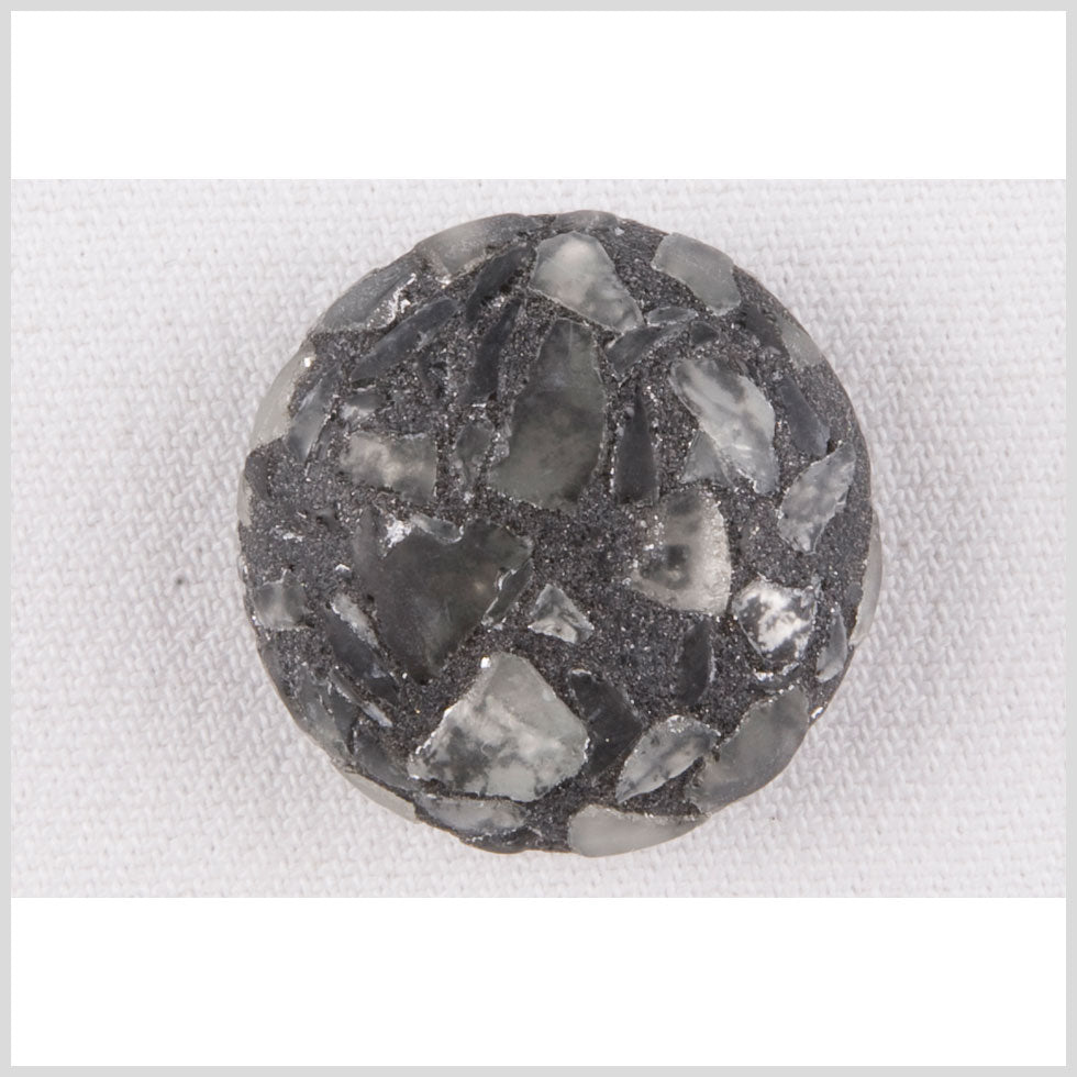 Plastic Shank Back Button - 44L/28mm - Domed Gray, White and Metallic Gray Mosaic - Joann Fabrics