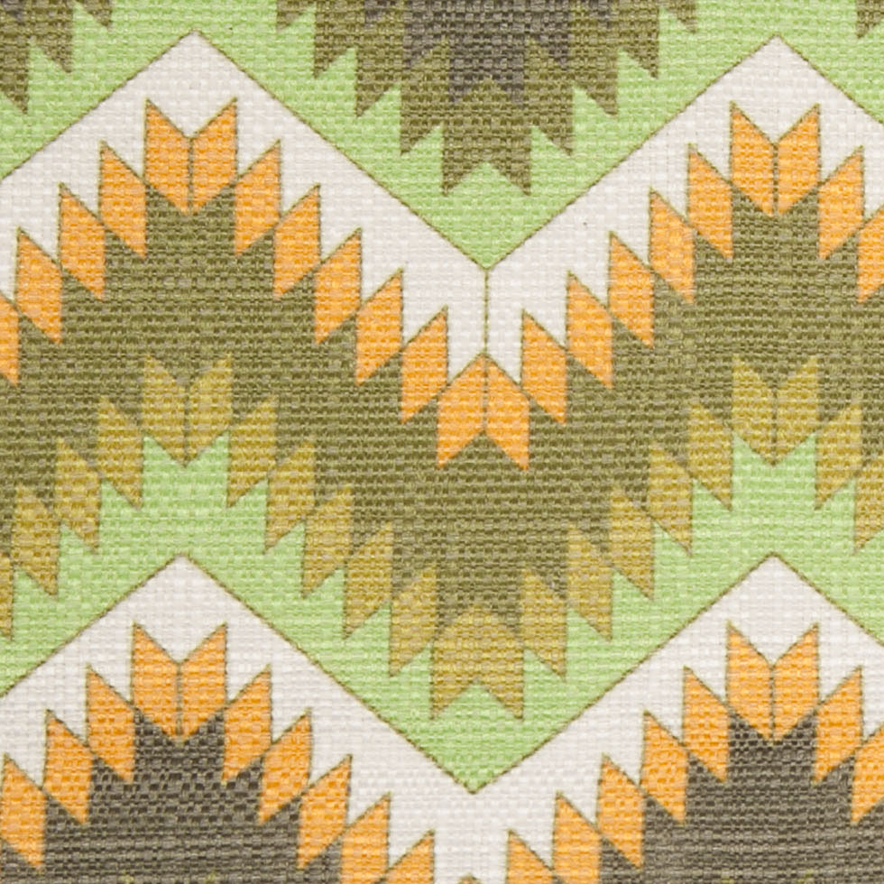 Spanish Green/Orange Geometric Poly/Cotton Canvas - Joann Fabrics