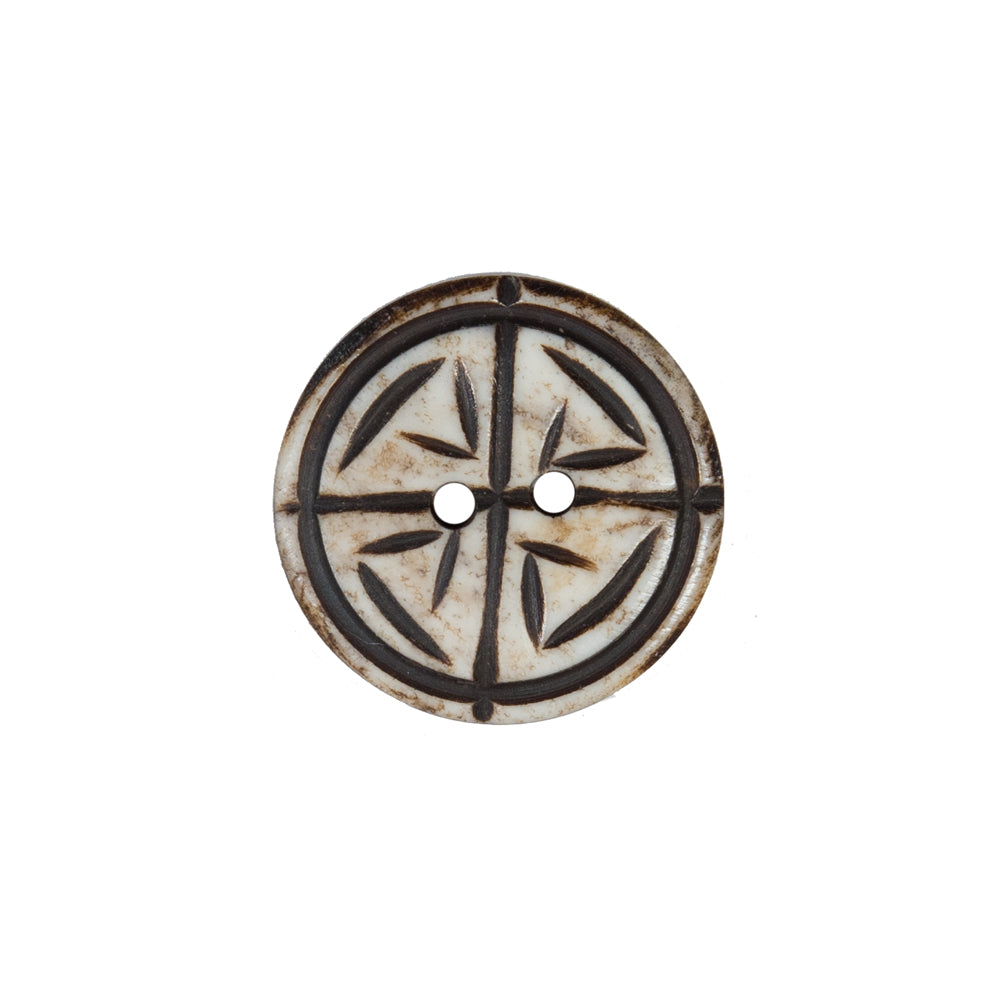 Natural Etched 2-Hole Bone Button - 32L/20mm - Joann Fabrics